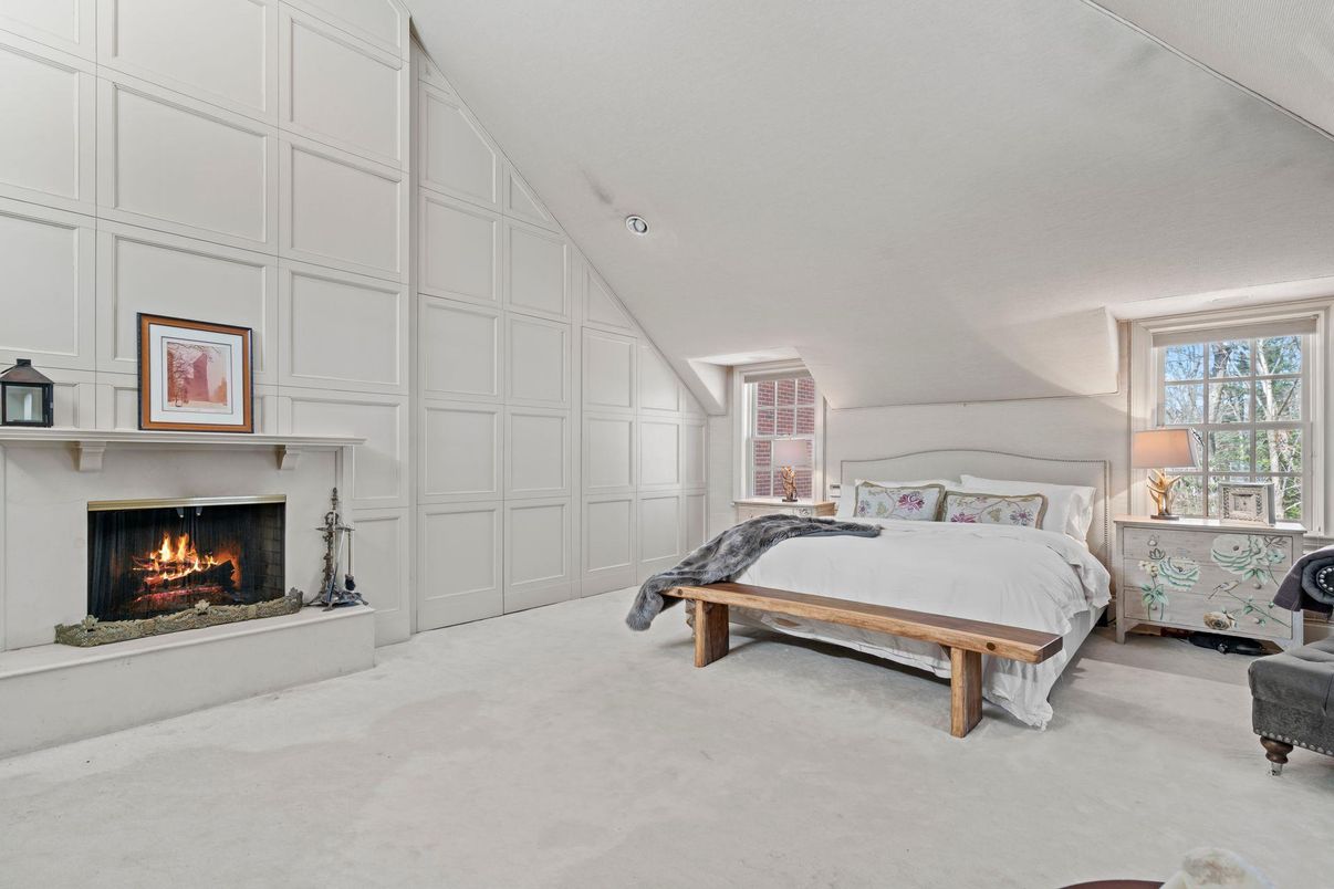 Bedroom, Fireplace, Interior