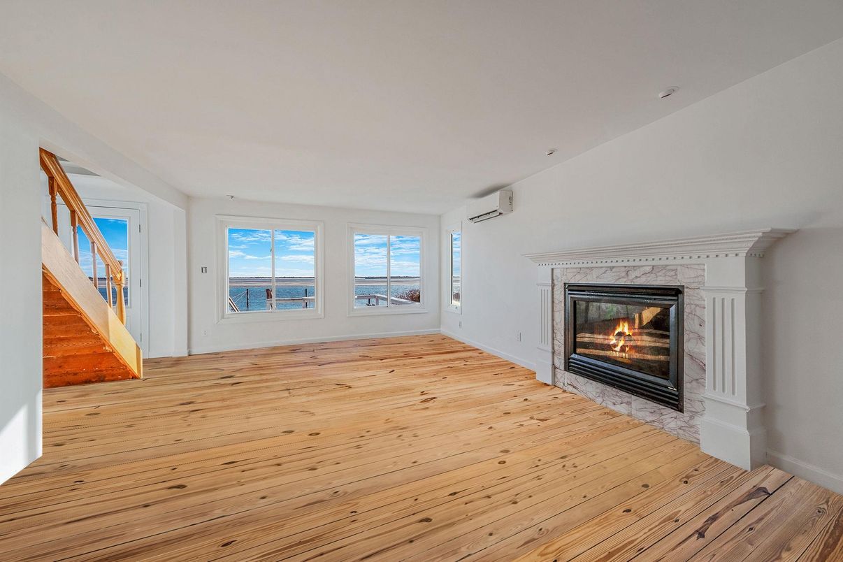Empty room, Fireplace, Interior, Wood Texture Flooring