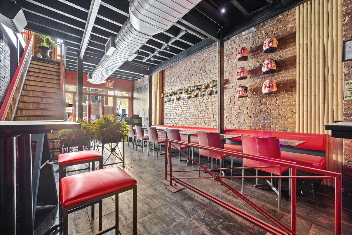 Dining room, Interior, Stone Walls, Wood Texture Flooring