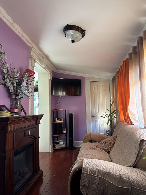 Bedroom, Fireplace, Interior, Wood Texture Flooring