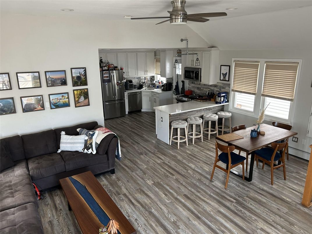 Dining room, Interior, Kitchen, Living room, Wood Texture Flooring