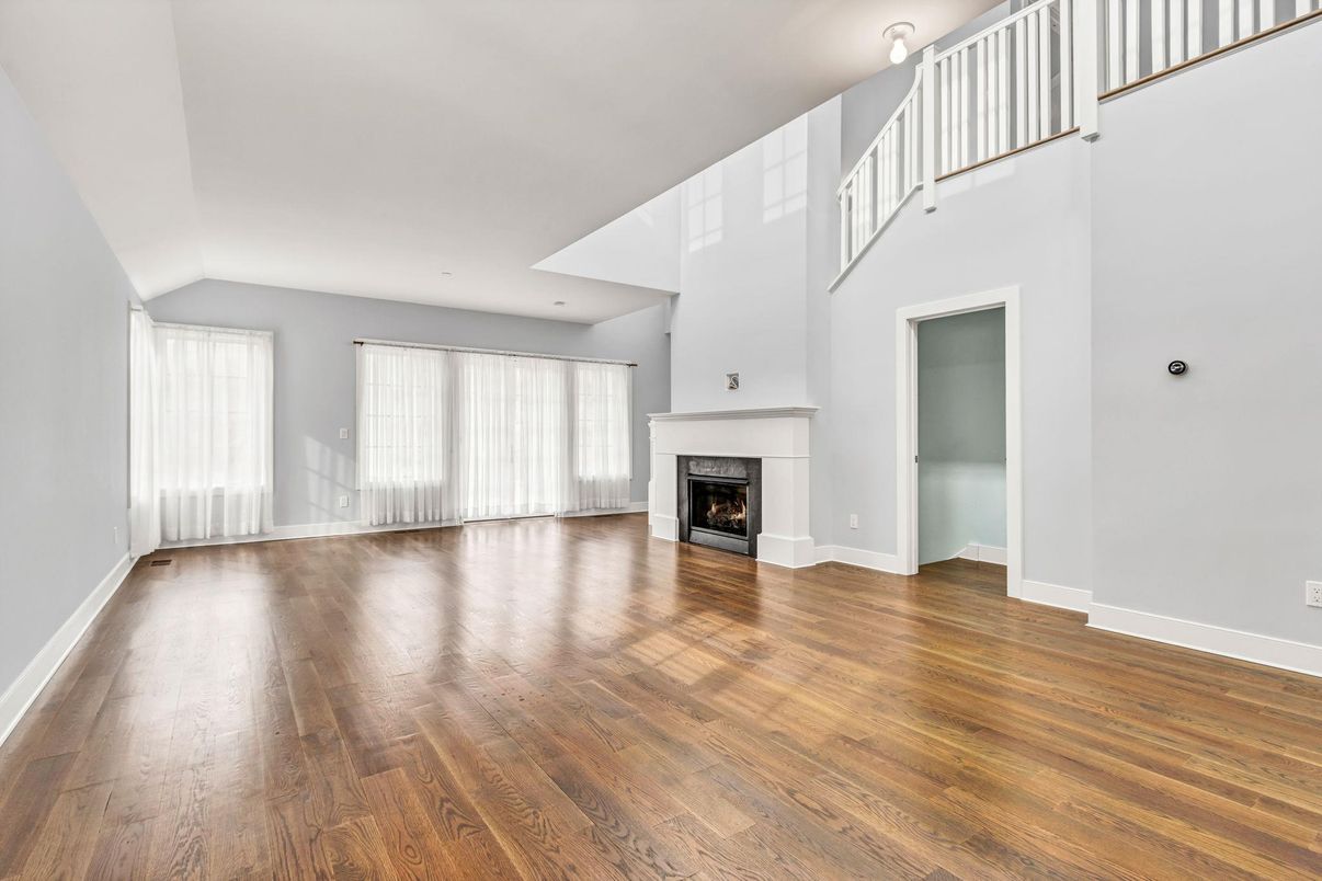 Empty room, Fireplace, Interior, Wood Texture Flooring