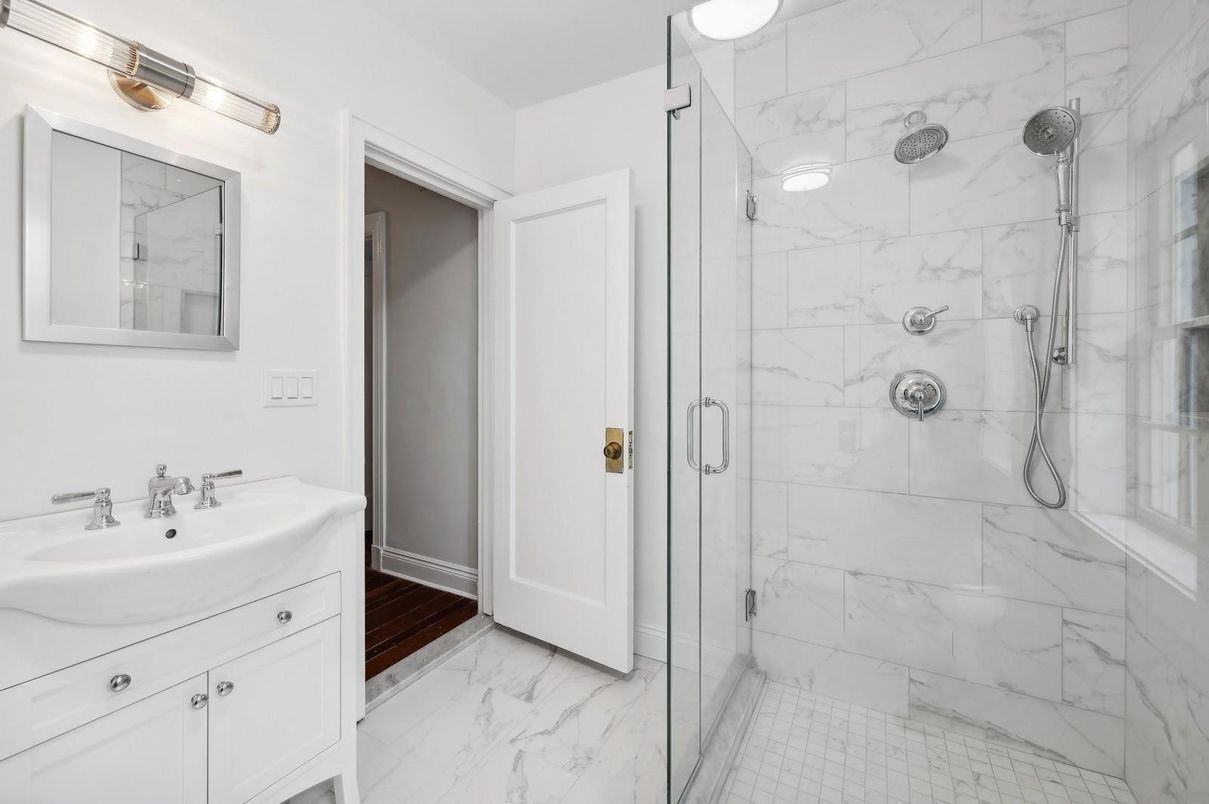 Bathroom, Glass Shower, Interior, Marble, Marble Walls