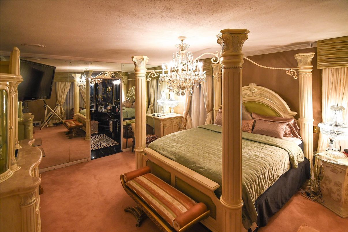 Bedroom, Chandelier, Interior