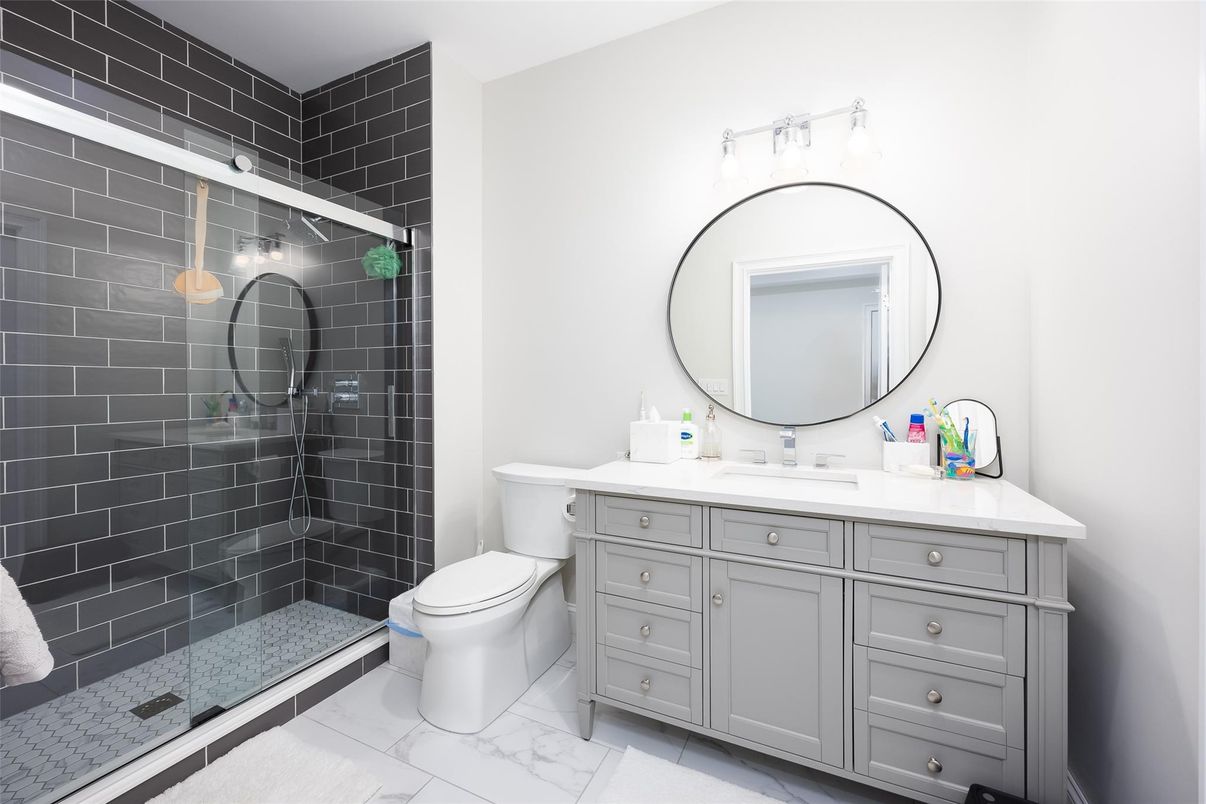 Bathroom, Glass Shower, Interior, Marble