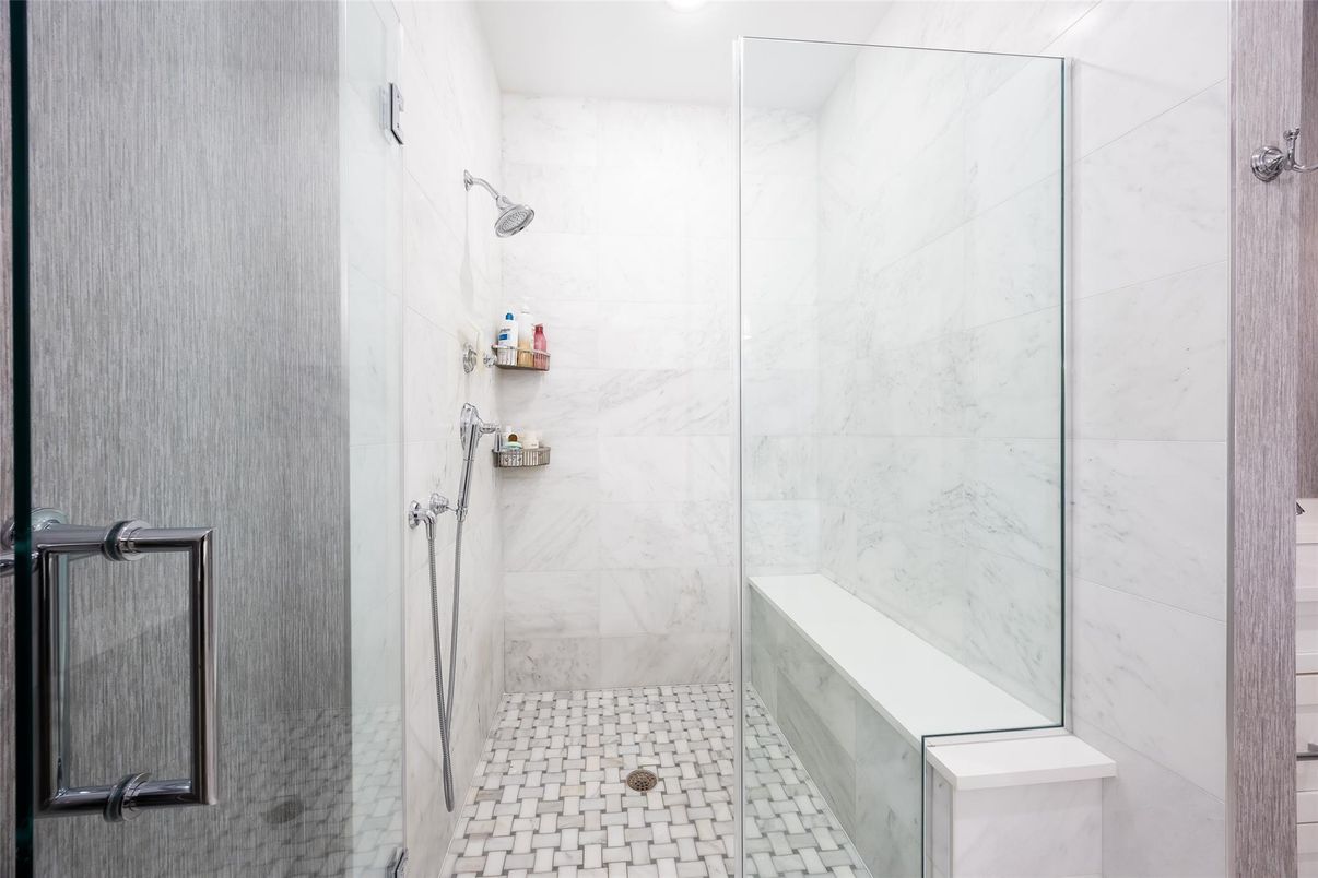 Bathroom, Glass Shower, Interior, Marble Walls