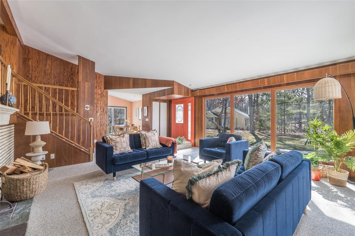 Interior, Living room, Wooden Walls