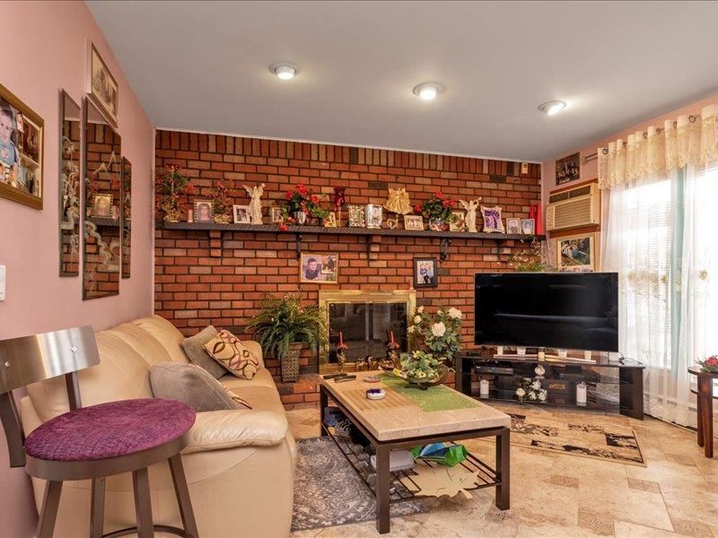 Fireplace, Interior, Living room, Recessed Lighting, Stone Walls