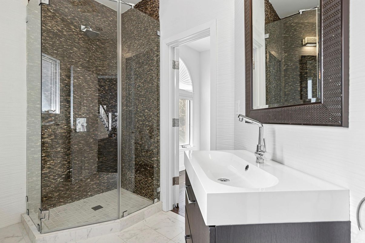 Bathroom, Glass Shower, Interior, Marble
