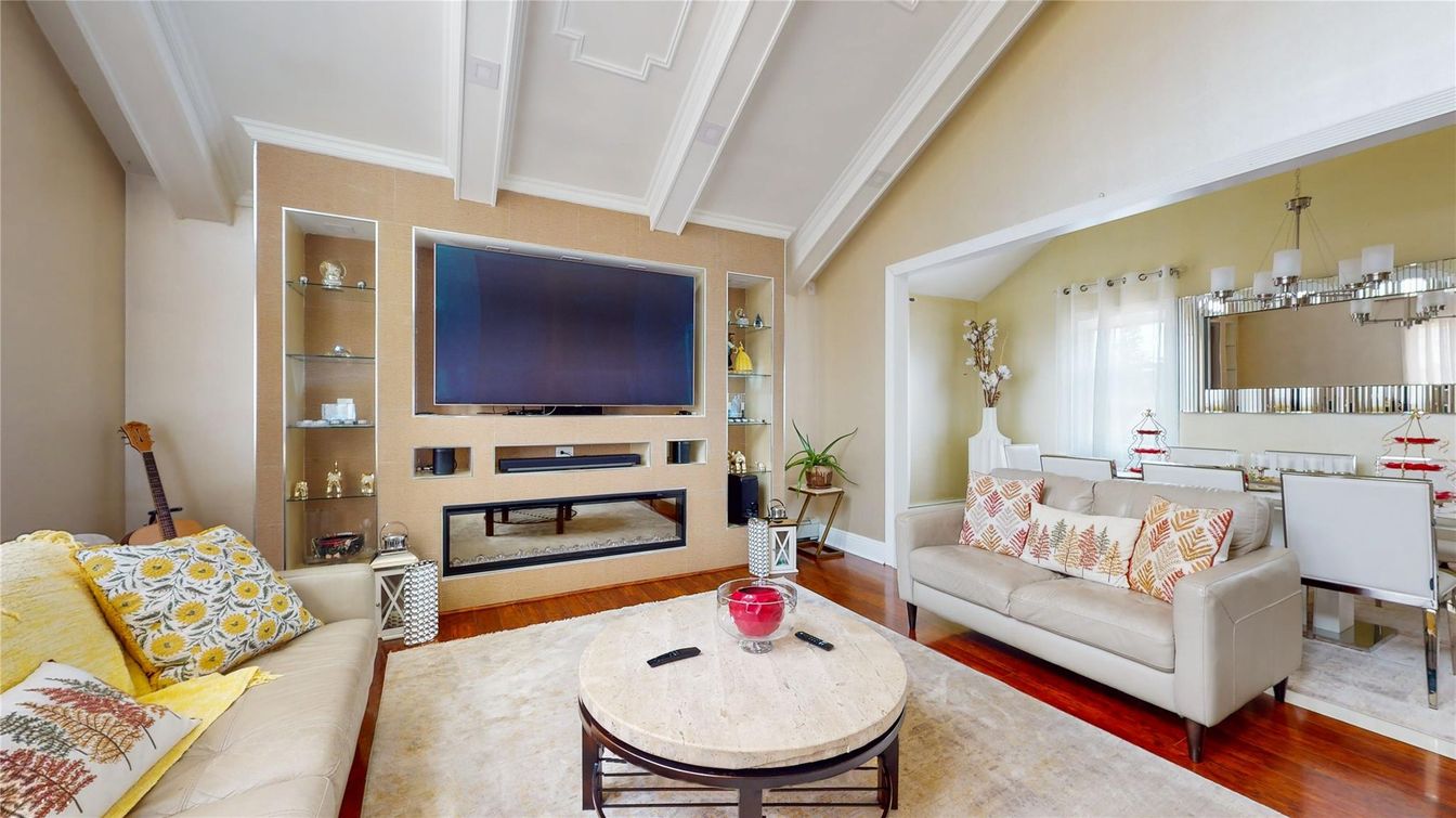 Dining room, Fireplace, Interior, Living room, Wood Texture Flooring