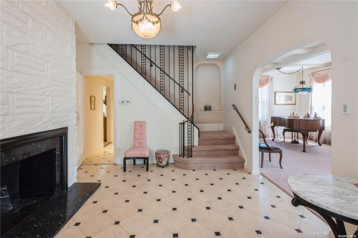 Fireplace, Interior, Pendant Lights, Piano