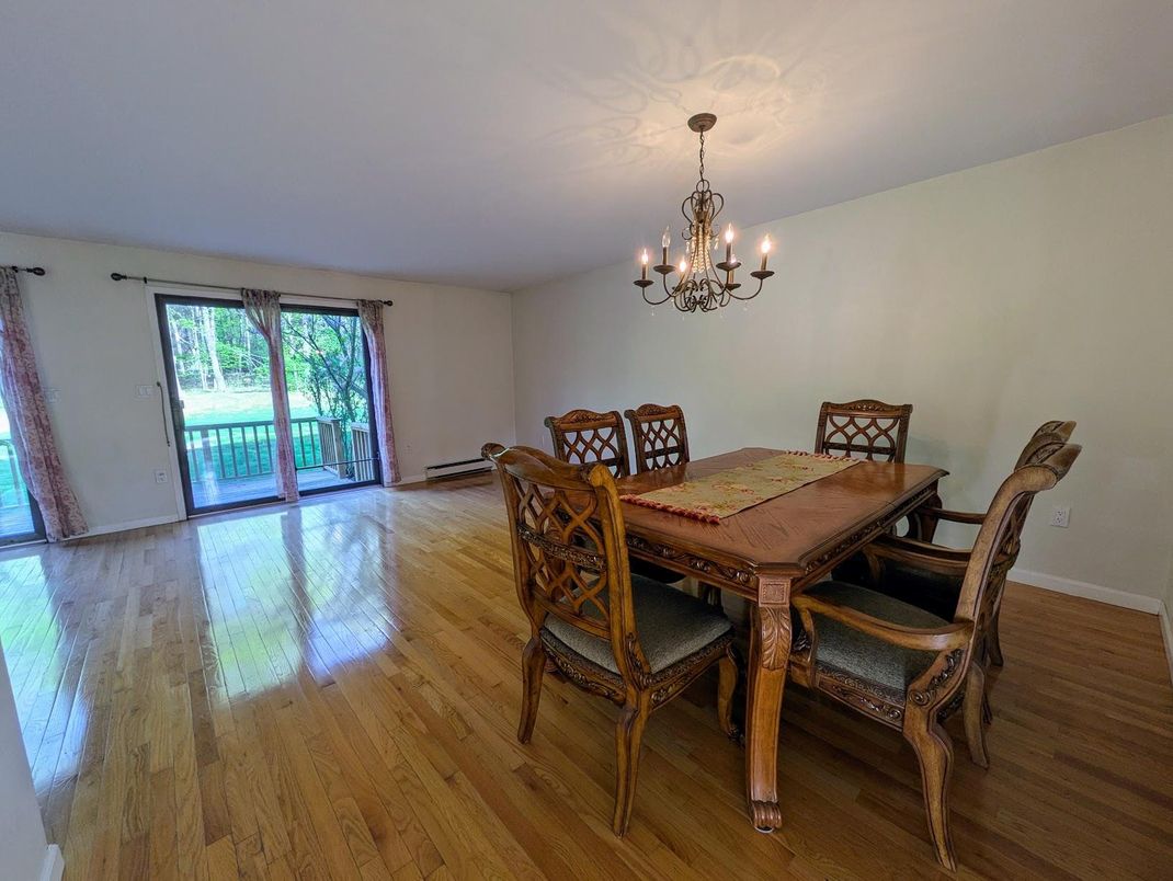 Chandelier, Dining room, Interior, Wood Texture Flooring