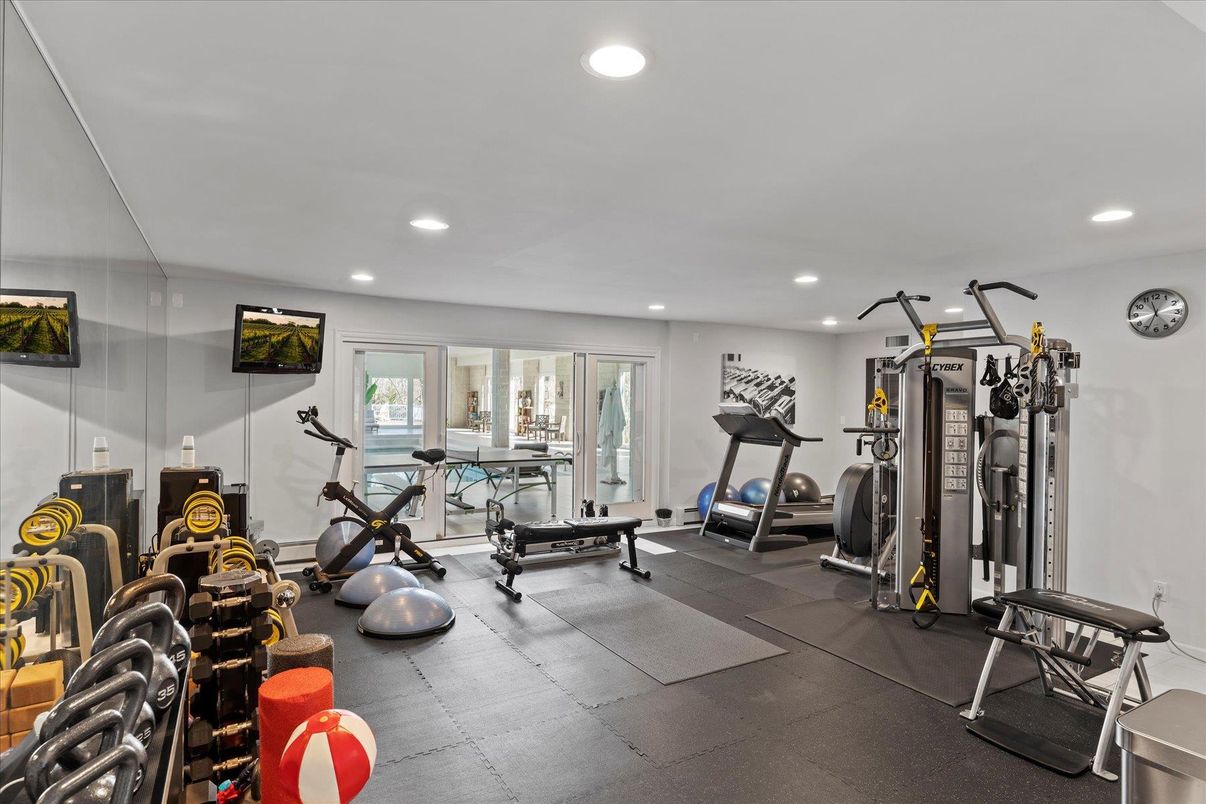 Fitness Equipment, Gym, Interior, Recessed Lighting