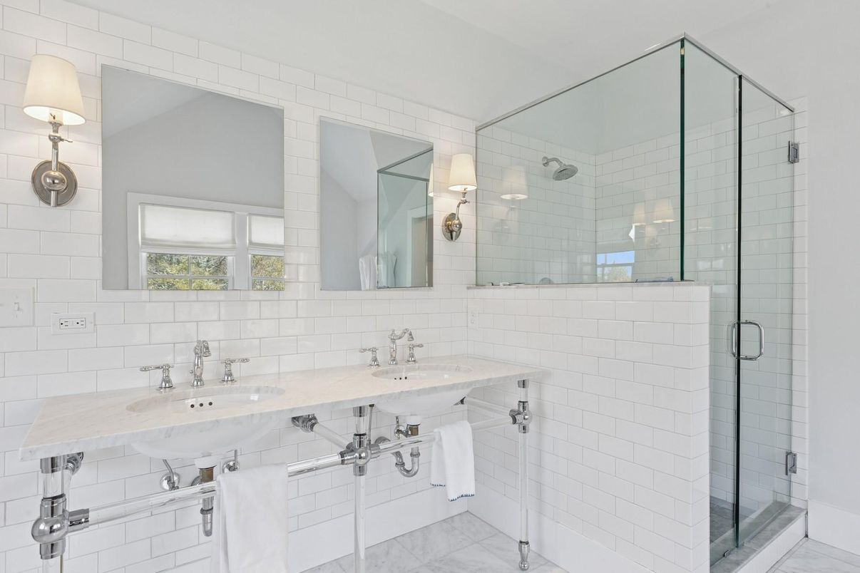 Bathroom, Dual Sink Vanities, Glass Shower, Interior