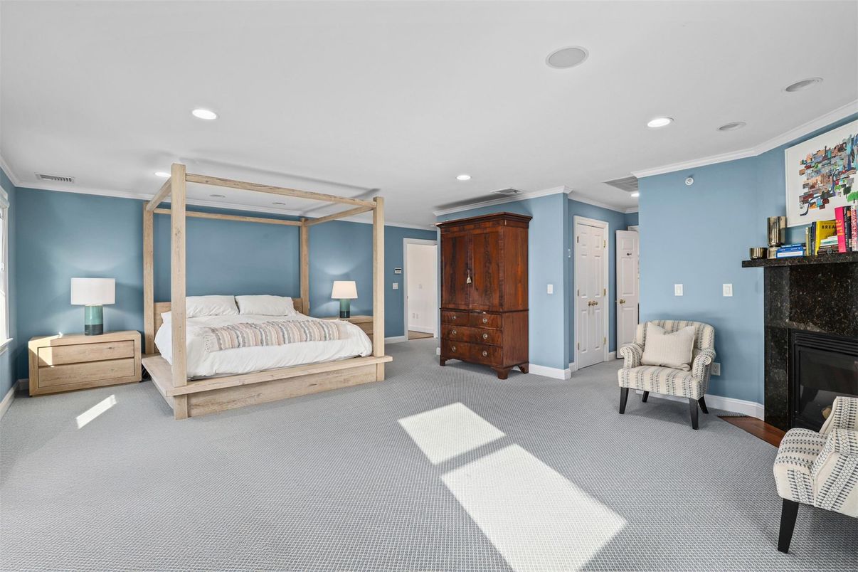 Bedroom, Fireplace, Interior, Recessed Lighting