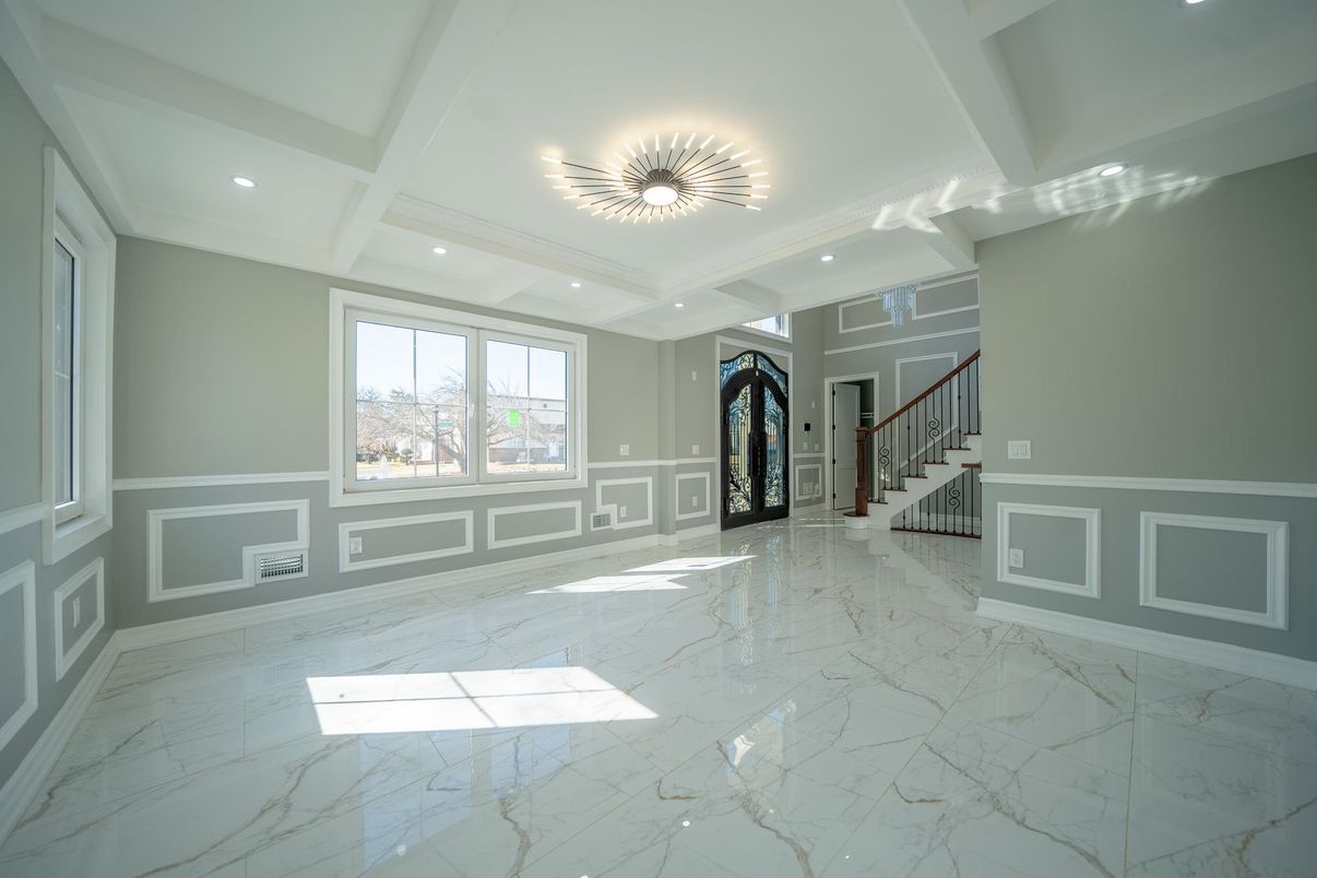 Empty room, Interior, Marble, Recessed Lighting