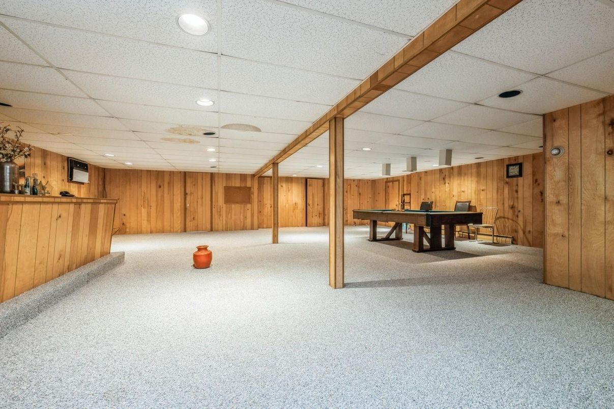 Game Room, Interior, Recessed Lighting, Wooden Walls