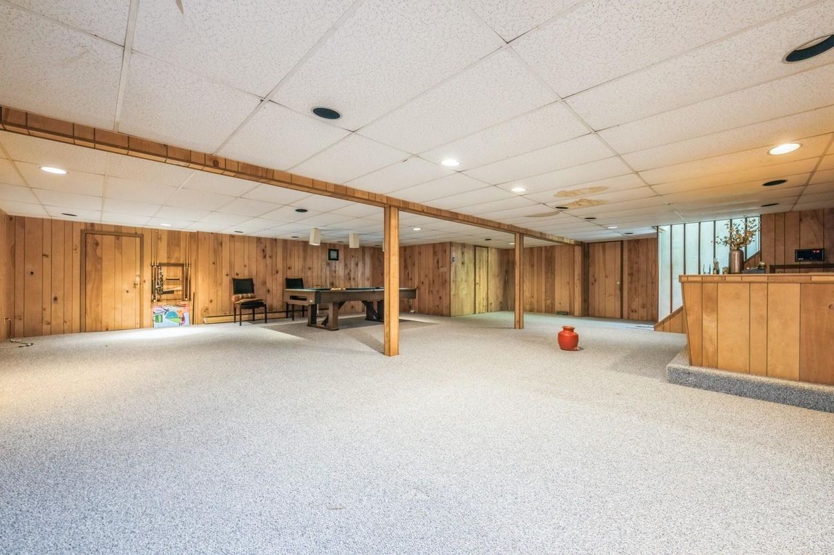 Game Room, Interior, Recessed Lighting, Wooden Walls