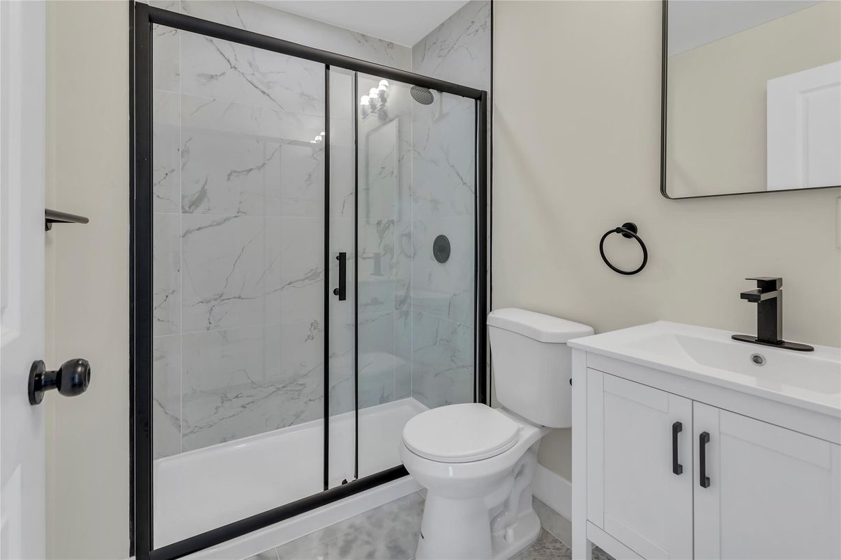 Bathroom, Glass Shower, Interior, Marble Walls