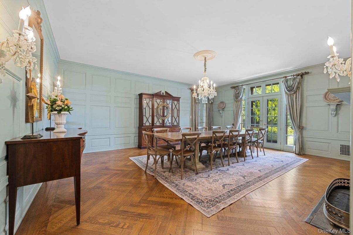 Chandelier, Dining room, Interior, Wood Texture Flooring
