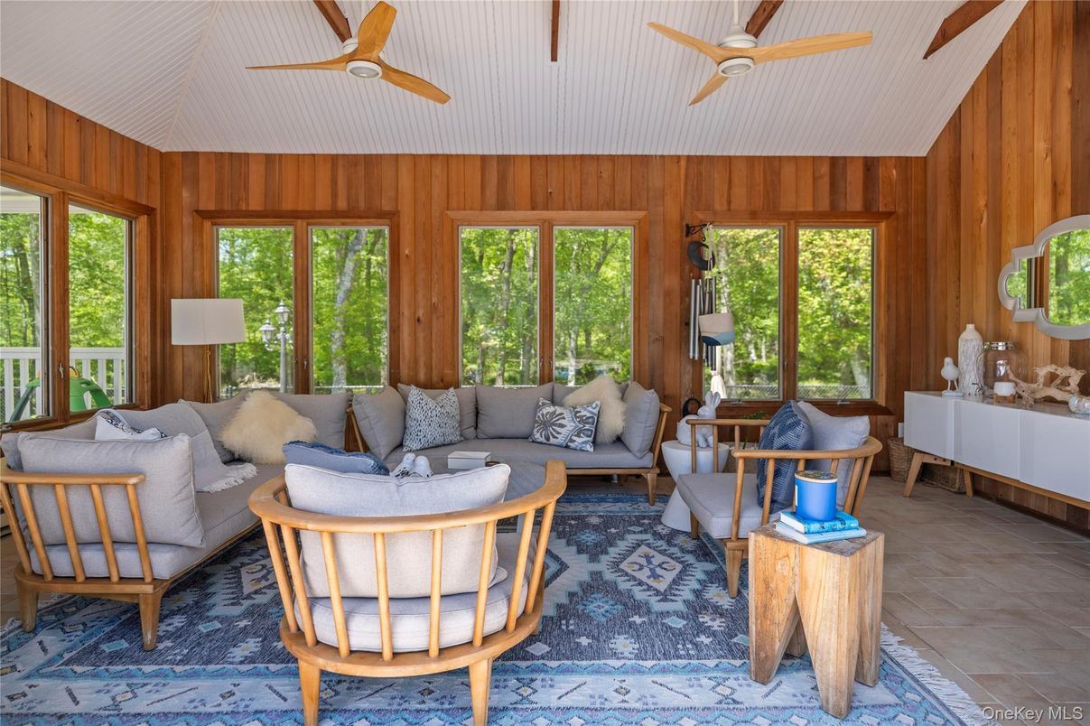 Interior, Living room, Sun Room, Wooden Walls