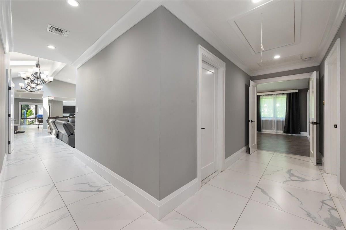 Chandelier, Interior, Marble, Recessed Lighting
