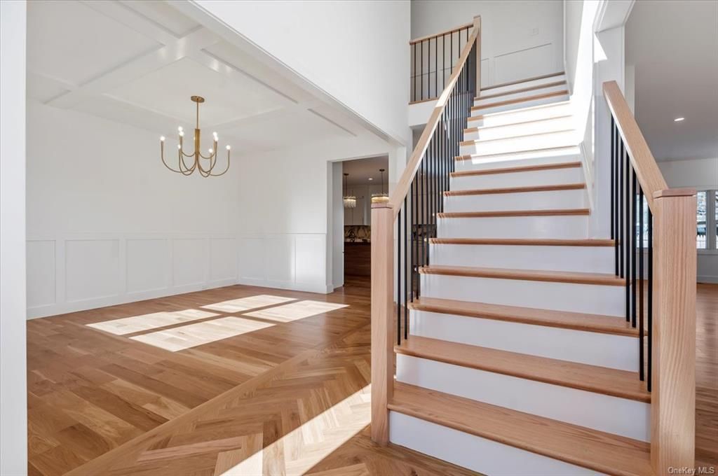 Chandelier, Interior, Recessed Lighting, Wood Texture Flooring