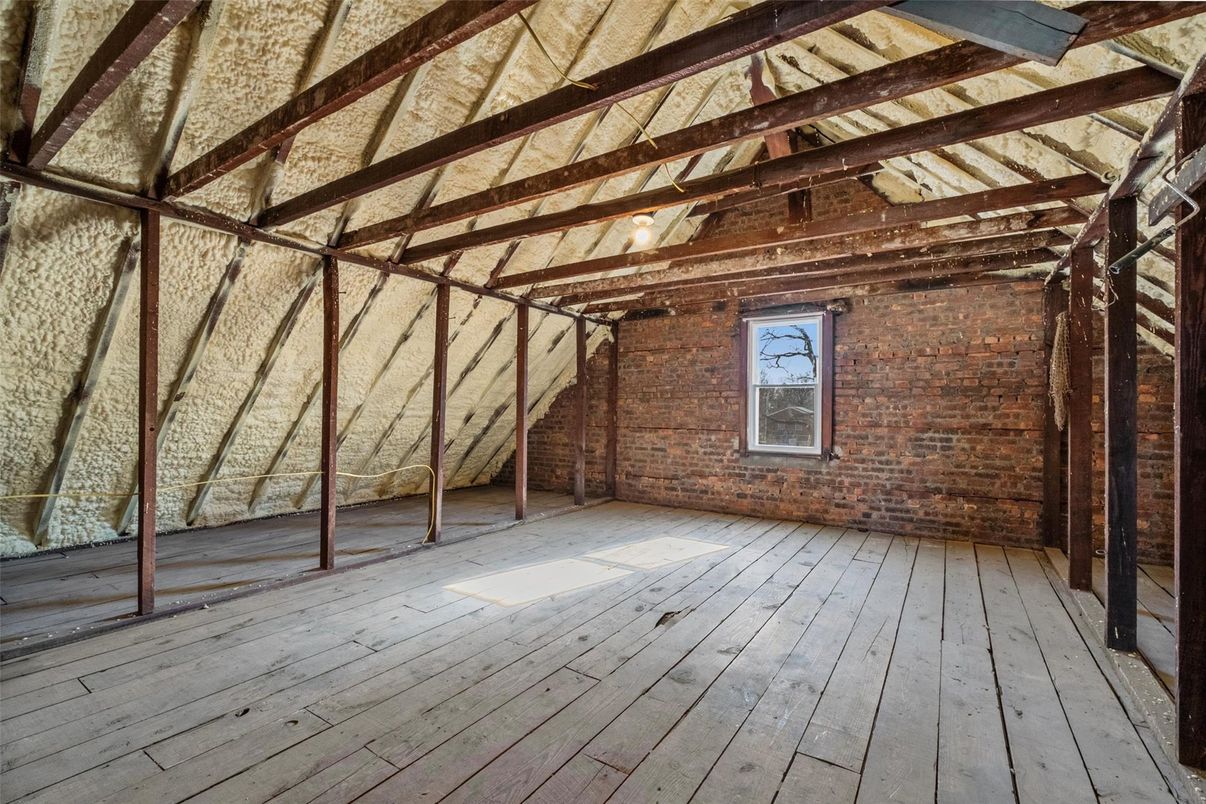 Empty room, Interior, Stone Walls, Wooden Beams, Wood Texture Flooring