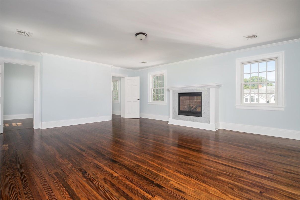 Empty room, Fireplace, Interior, Wood Texture Flooring