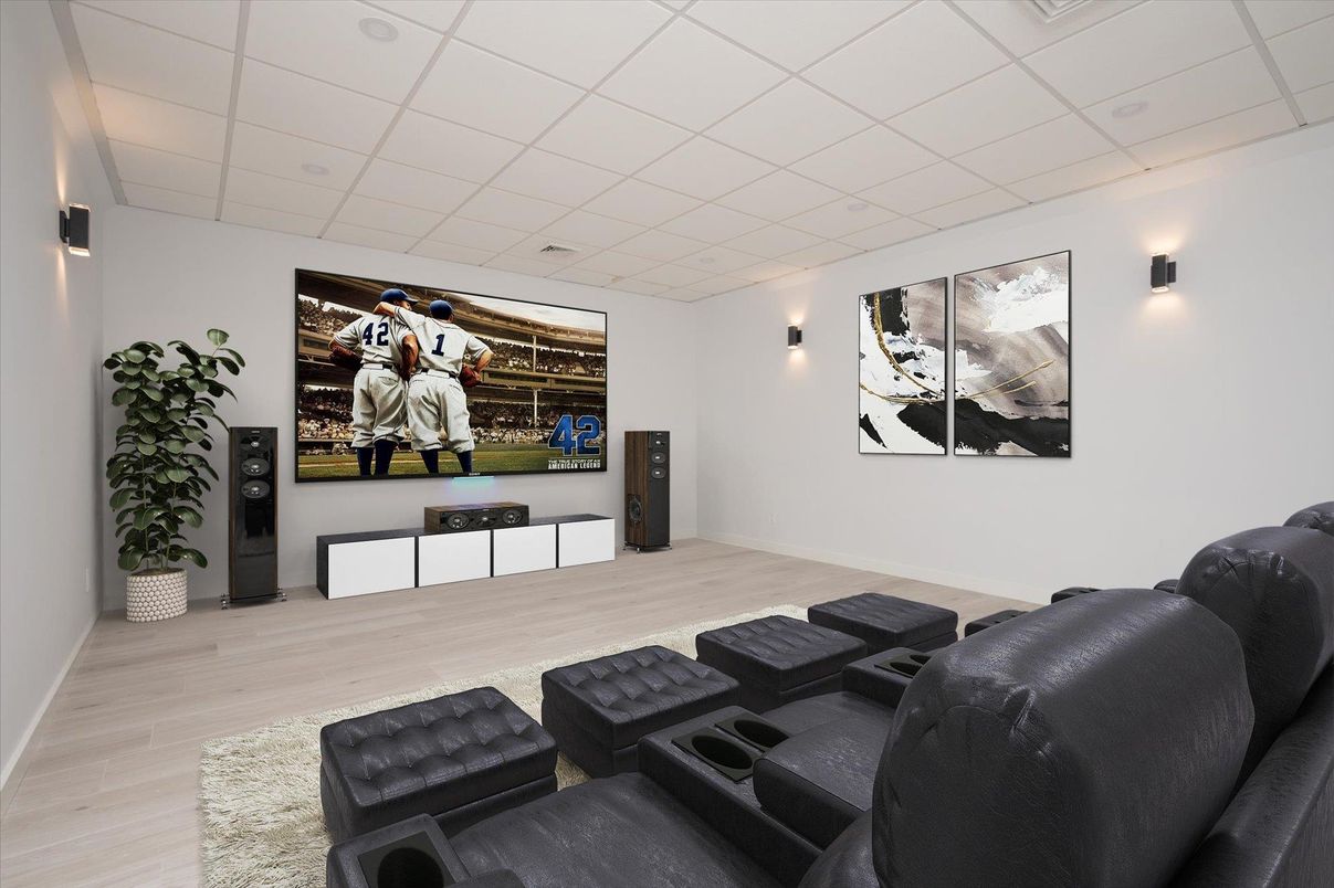 Interior, Theatre Room, Wood Texture Flooring