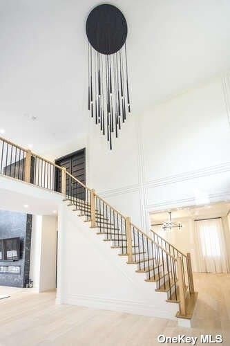 Fireplace, Interior, Pendant Lights, Recessed Lighting, Wood Texture Flooring