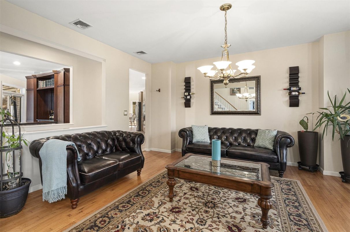 Chandelier, Interior, Living room, Wood Texture Flooring