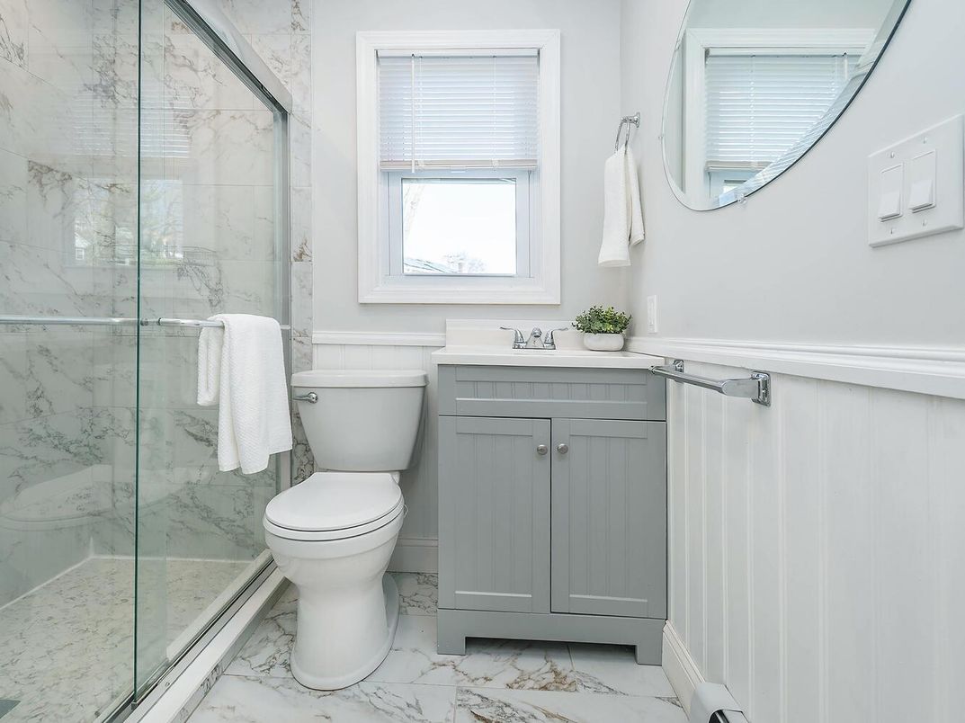Bathroom, Glass Shower, Interior, Marble, Marble Walls