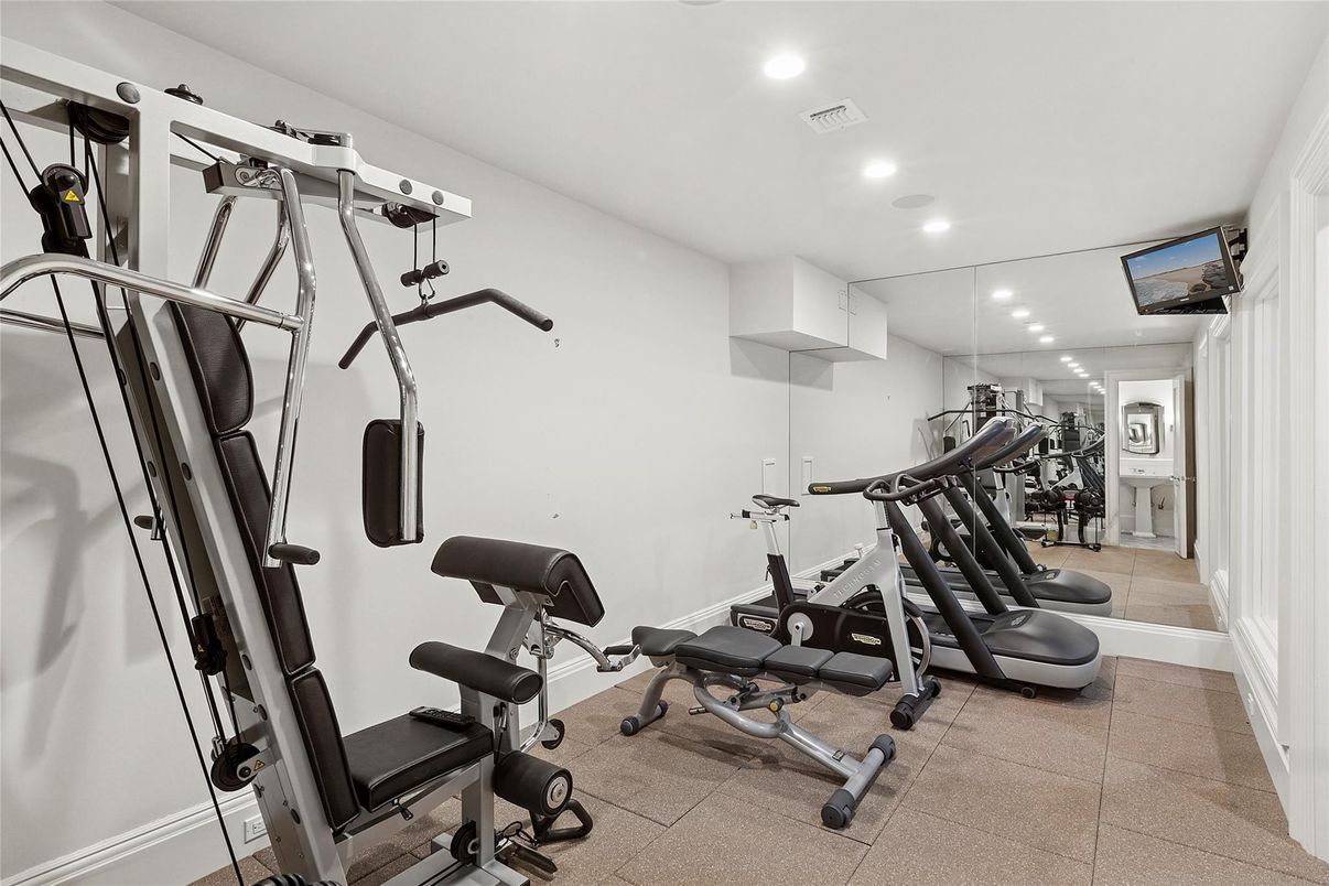 Fitness Equipment, Gym, Interior, Recessed Lighting