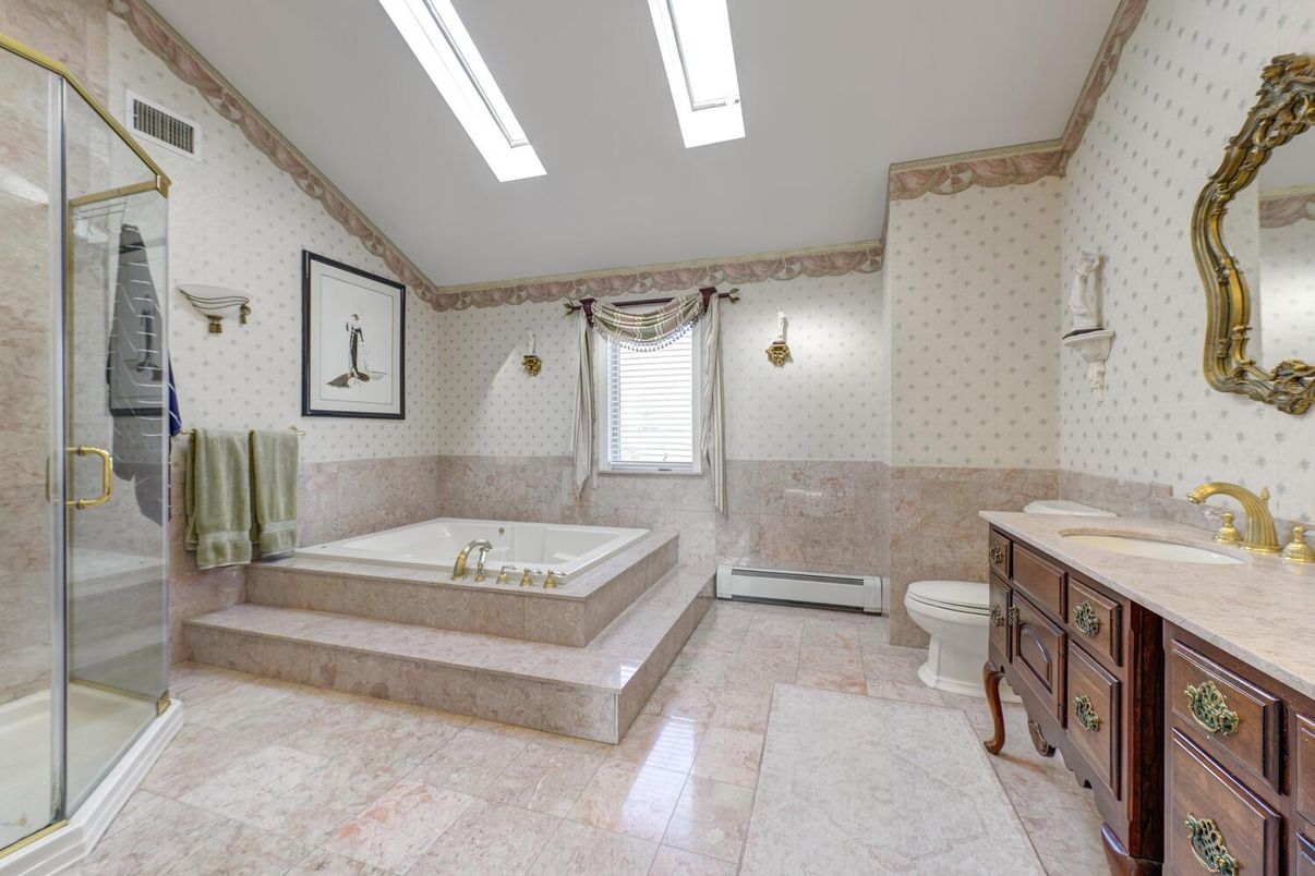 Bathroom, Dual Sink Vanities, Glass Shower, Interior