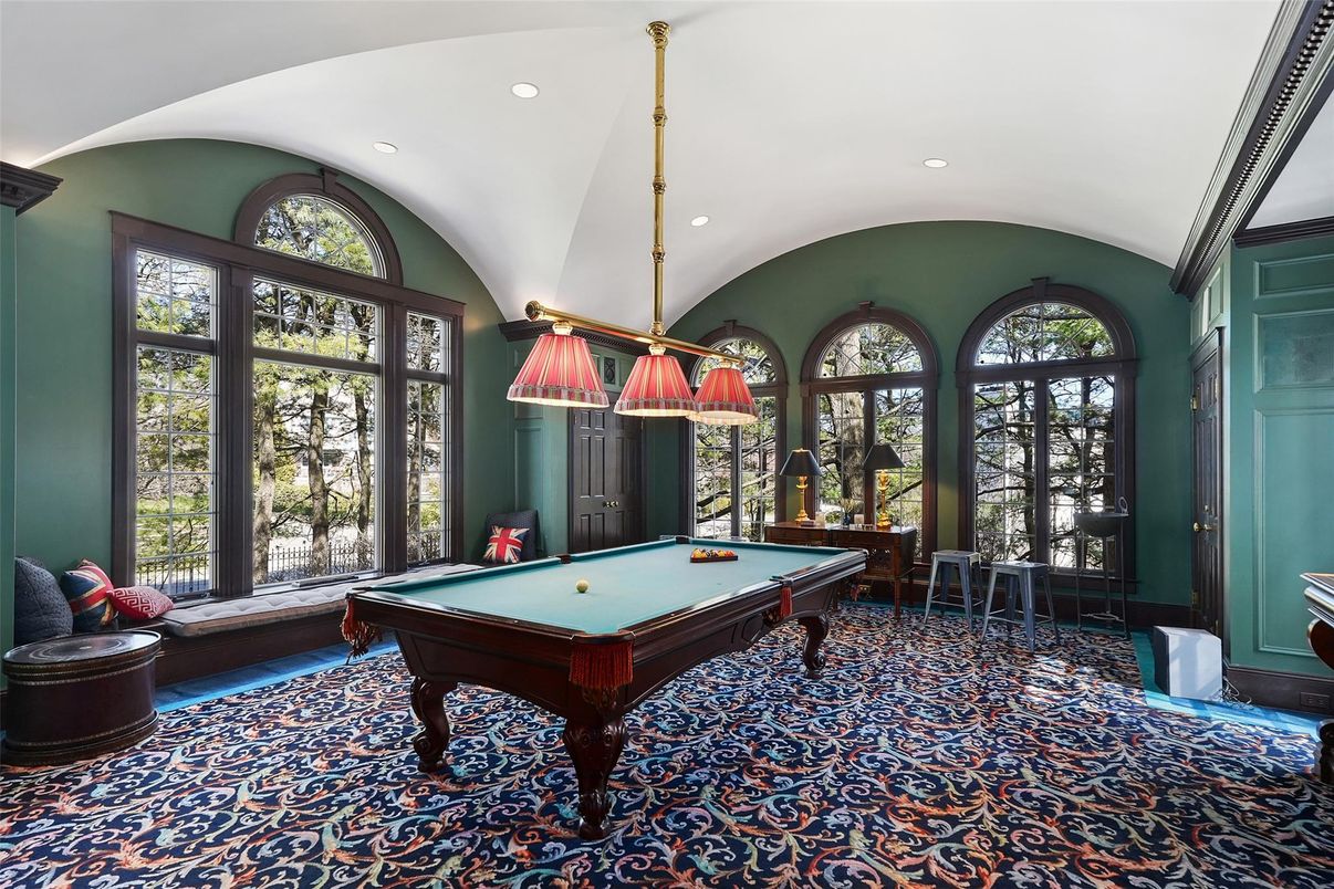 Billiard Table, Game Room, Interior, Pendant Lights, Recessed Lighting