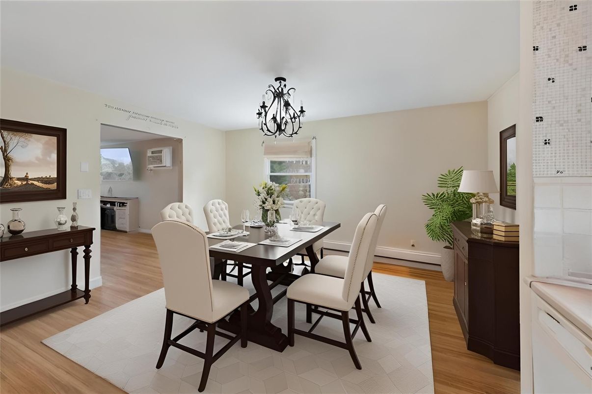 Chandelier, Dining room, Interior, Wood Texture Flooring