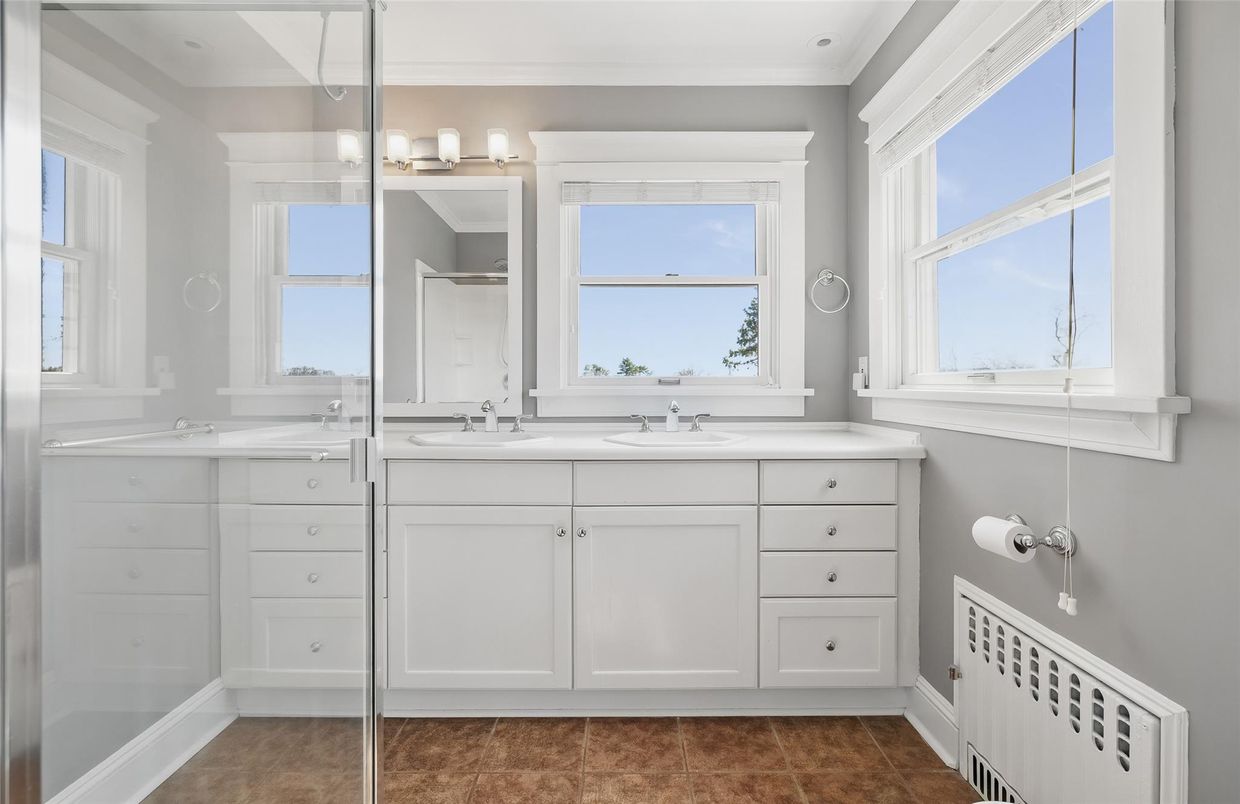 Bathroom, Dual Sink Vanities, Glass Shower, Interior