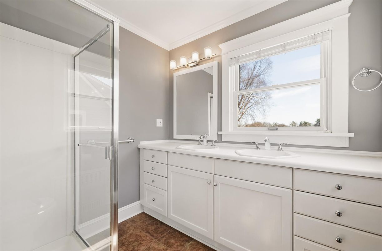Bathroom, Dual Sink Vanities, Glass Shower, Interior