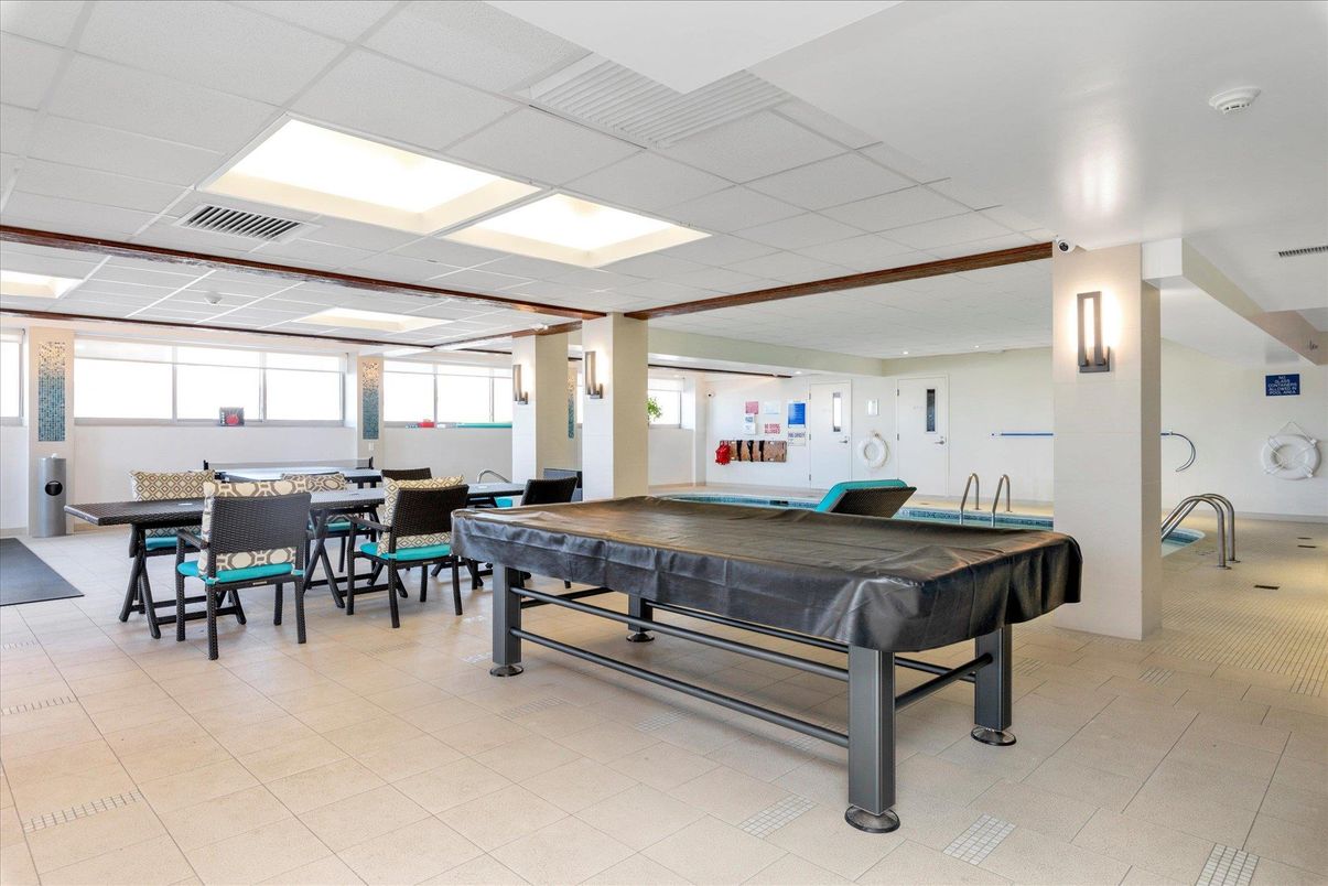 Billiard Table, Game Room, Interior, Recessed Lighting