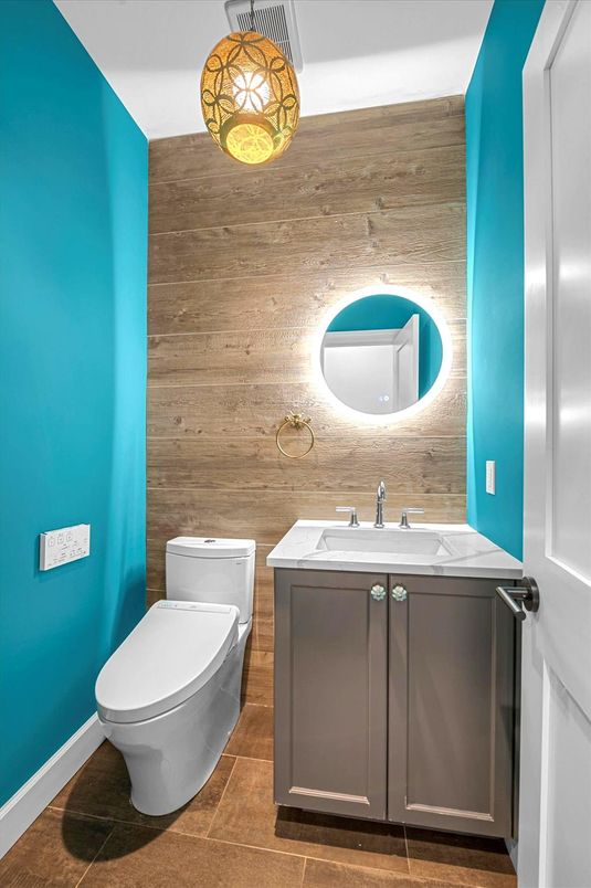 Bathroom, Interior, Wood Texture Flooring, Wooden Walls