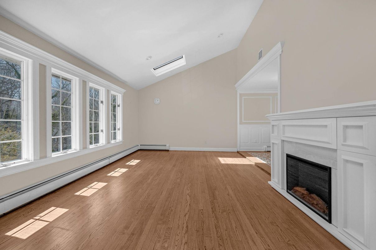 Empty room, Fireplace, Interior, Wood Texture Flooring