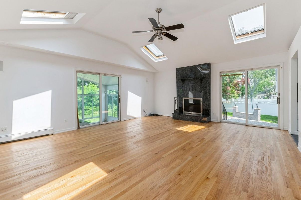 Empty room, Fireplace, Interior, Wood Texture Flooring