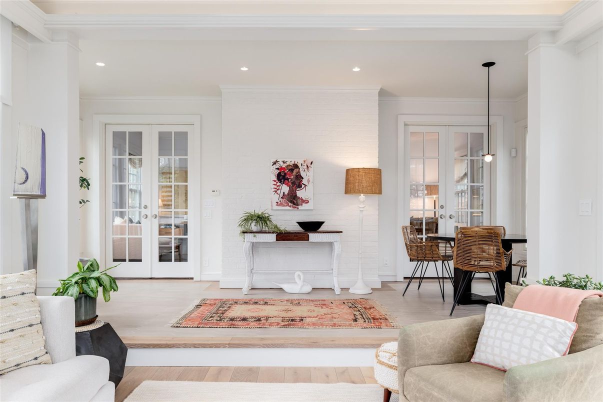 Home Office, Interior, Living room, Recessed Lighting, Wood Texture Flooring