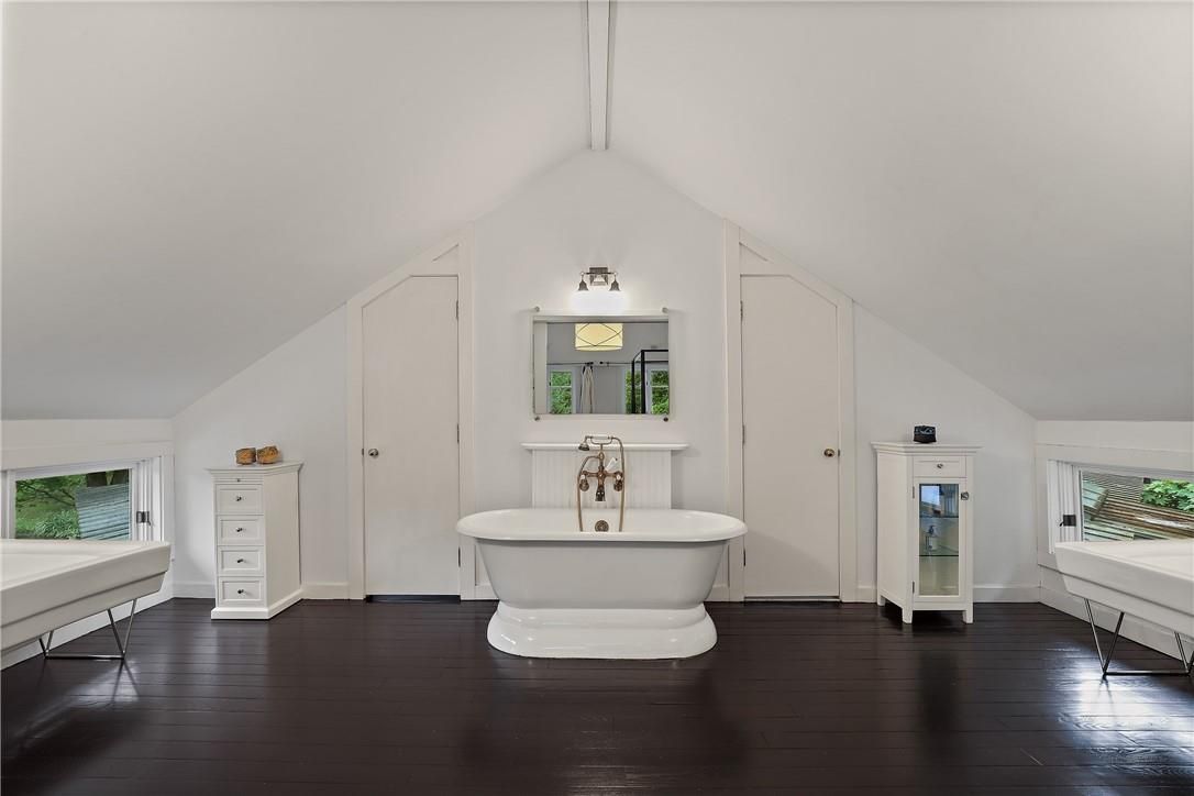 Bathroom, Free Standing Baths, Interior, Wood Texture Flooring