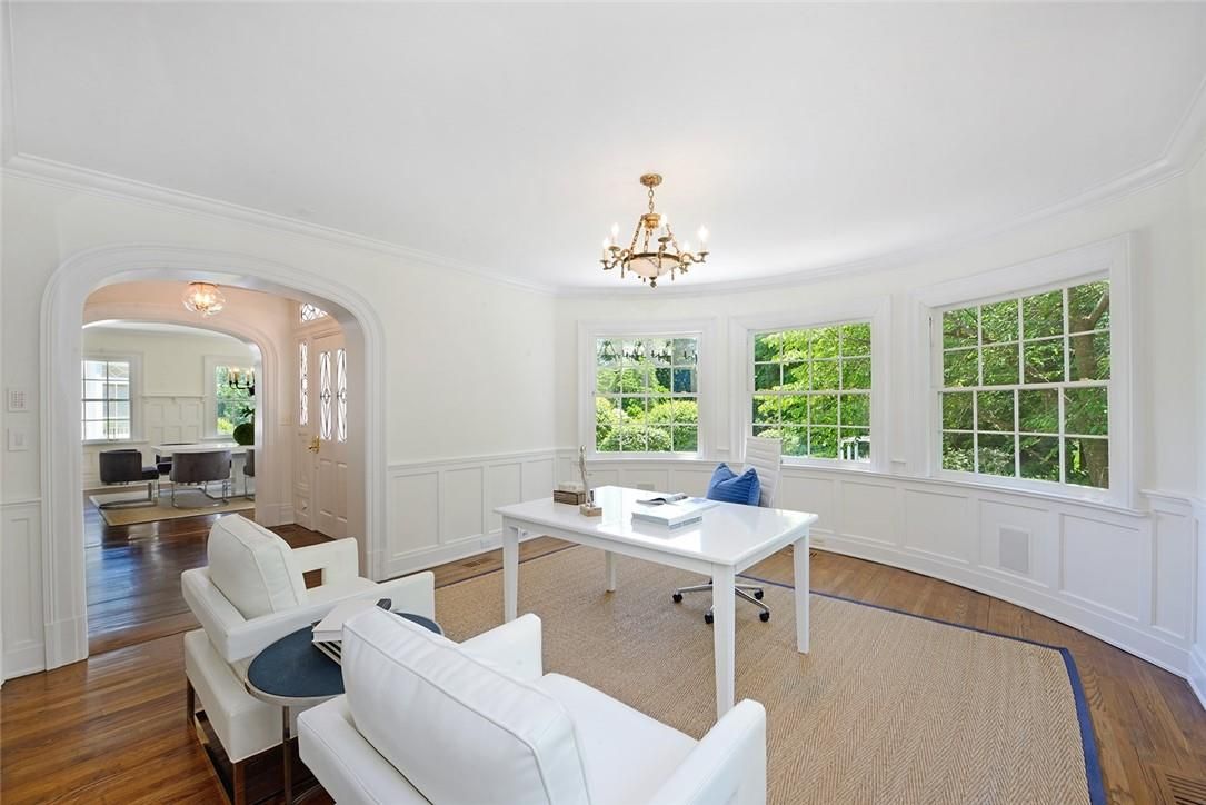 Chandelier, Home Office, Interior, Wood Texture Flooring