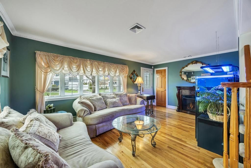 Fireplace, Interior, Living room, Pendant Lights, Wood Texture Flooring