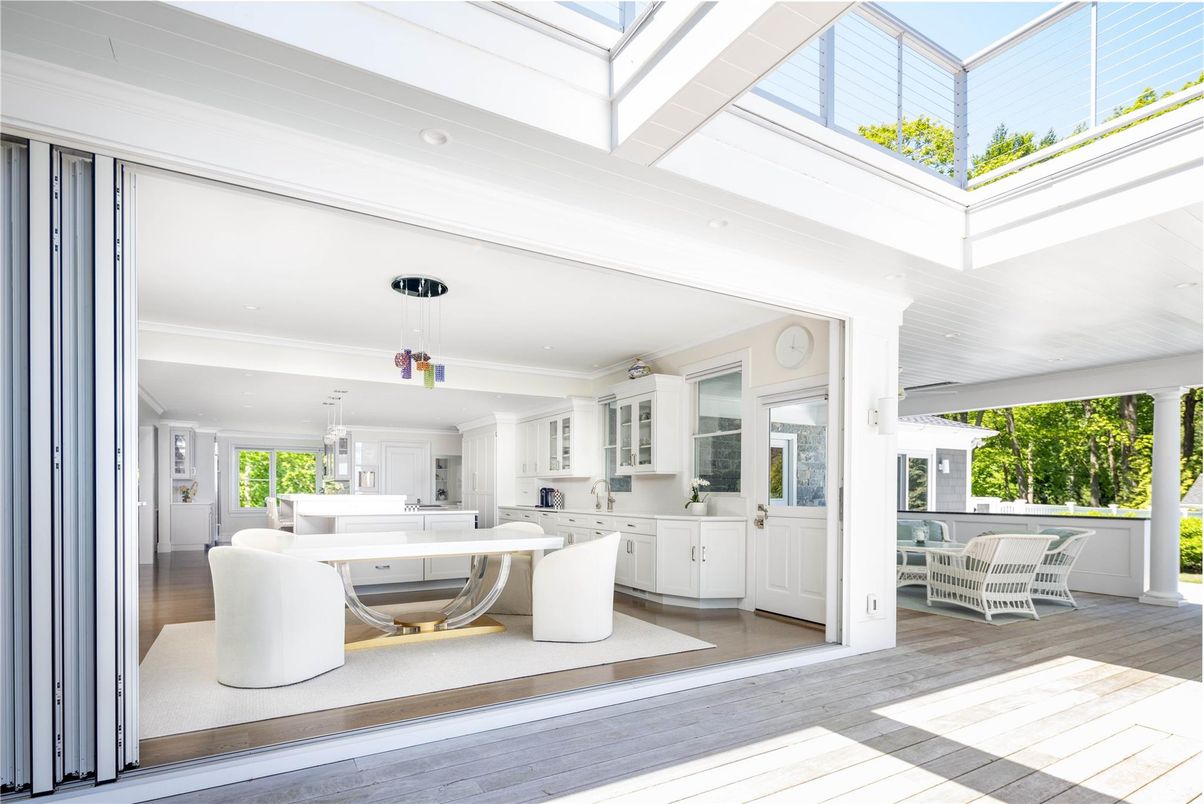 Dining room, Interior, Pendant Lights, Recessed Lighting, Wood Texture Flooring