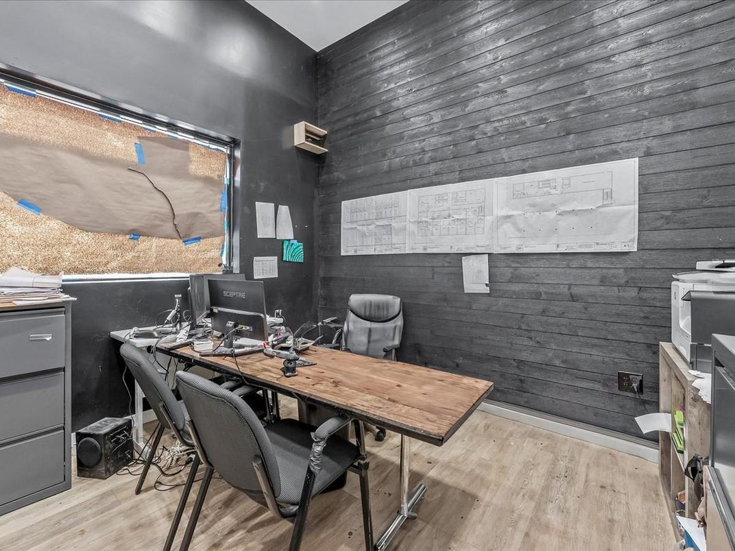 Home Office, Interior, Wood Texture Flooring, Wooden Walls