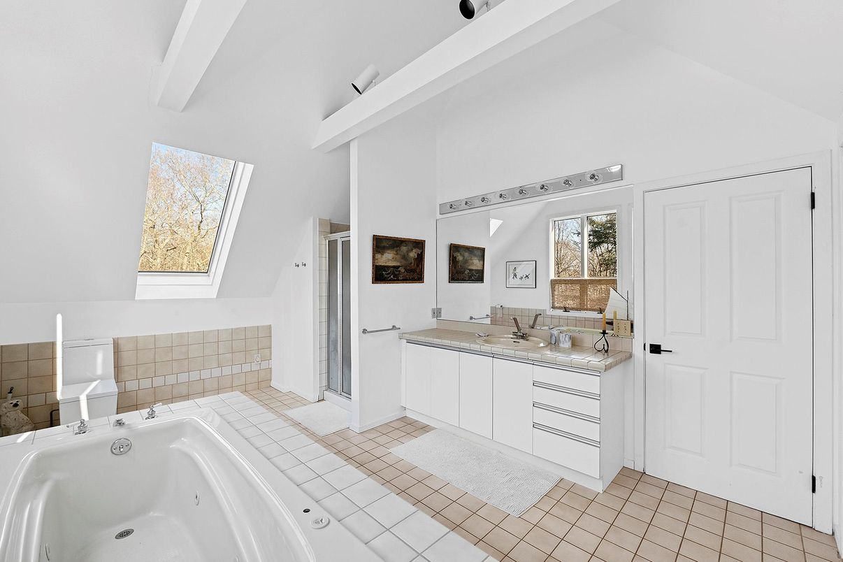 Bathroom, Dual Sink Vanities, Interior, Tile Countertops